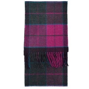 Foxford Irish Lambswool Scarf in Carrigan Purple Plaid